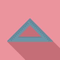 School angle ruler icon, flat style vector