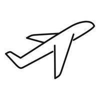 icono de avión de viaje, estilo de esquema vector