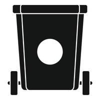 Room service garbage cart icon, simple style vector