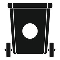 Room service garbage cart icon, simple style vector