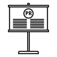 Pr company banner icon, outline style vector