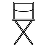 Folding fishing chair icon, outline style vector