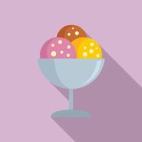 Room service ice cream balls icon, flat style vector