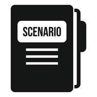 Scenario folder icon, simple style vector