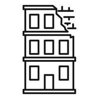 icono de construcción de la ciudad de demolición, estilo de esquema vector