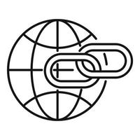 Global links strategy icon, outline style vector