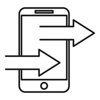 Phone sends links icon, outline style vector