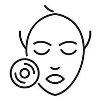 Face skin care icon, outline style vector