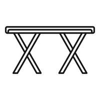 Folding metal table icon, outline style vector