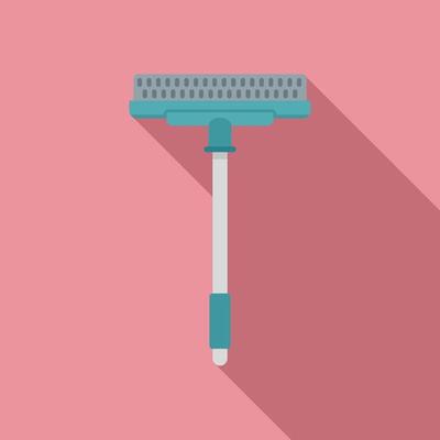 Cleaning sponge mop icon, flat style