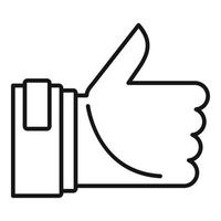 Pr thumb up icon, outline style vector