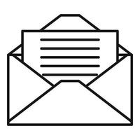 Pr mail letter icon, outline style vector