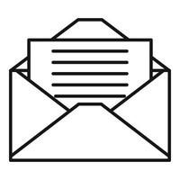 icono de carta de correo pr, estilo de contorno vector