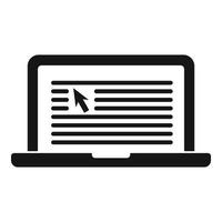 Laptop links strategy icon, simple style vector