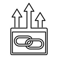 Upload backlink strategy icon, outline style vector