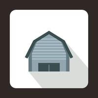 High garage icon, flat style vector