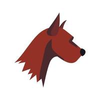 Dogs head icon, flat style vector