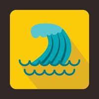 icono de ola de tsunami en estilo plano vector