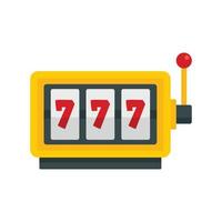 Casino slot machine icon, flat style vector