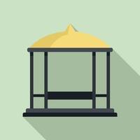 Structure gazebo icon, flat style vector