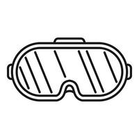 icono de gafas de realidad virtual, estilo de esquema vector