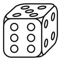 Lucky dice icon, outline style vector