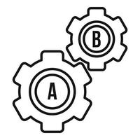 Gear wheel linguist icon, outline style vector