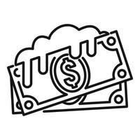 Cash money laundering icon, outline style vector