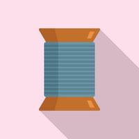 Thread coil icon, flat style vector