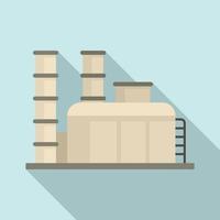 Petroleum factory icon, flat style vector