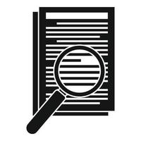 Magnifier text edit icon, simple style vector