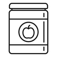 icono de tarro de juguete de manzana, estilo de contorno vector