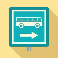 Sign bus stop icon, flat style vector