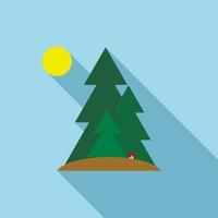 Fir trees icon in flat style vector