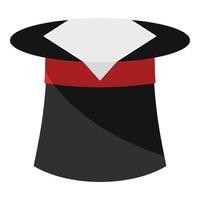 Hat with napkin icon, cartoon style. vector