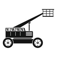Basket lift truck icon, simple style vector