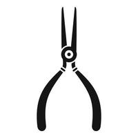 Watch repair pliers icon, simple style vector