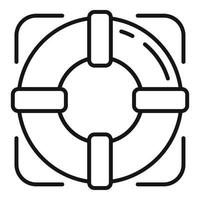 Lifebuoy icon, outline style vector