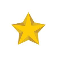 Golden star icon, flat style vector