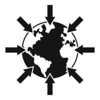 Earth gravity icon, simple style vector