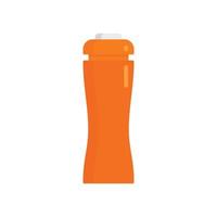 Plastic water bottle icon, flat style vector