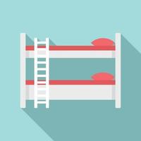 Bunk bed icon, flat style vector