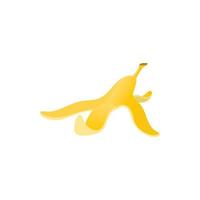 Banana peel icon in cartoon style vector