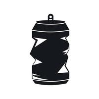 icono de latas de aluminio arrugado, estilo simple vector