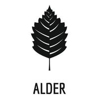 Alder leaf icon, simple black style vector