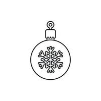 bola para el icono del árbol de navidad, estilo de contorno vector