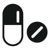 Clinic capsule pill icon, simple style vector