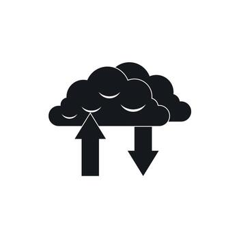 Clouds with arrows icon in simple style vector