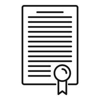 Divorce resolution document icon, outline style vector