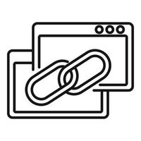 Links web pages icon, outline style vector